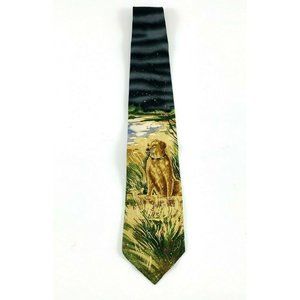 Men's Novelty Tie: Endangered Species Brand. Dog Golden Labrador Retriever. VGC!